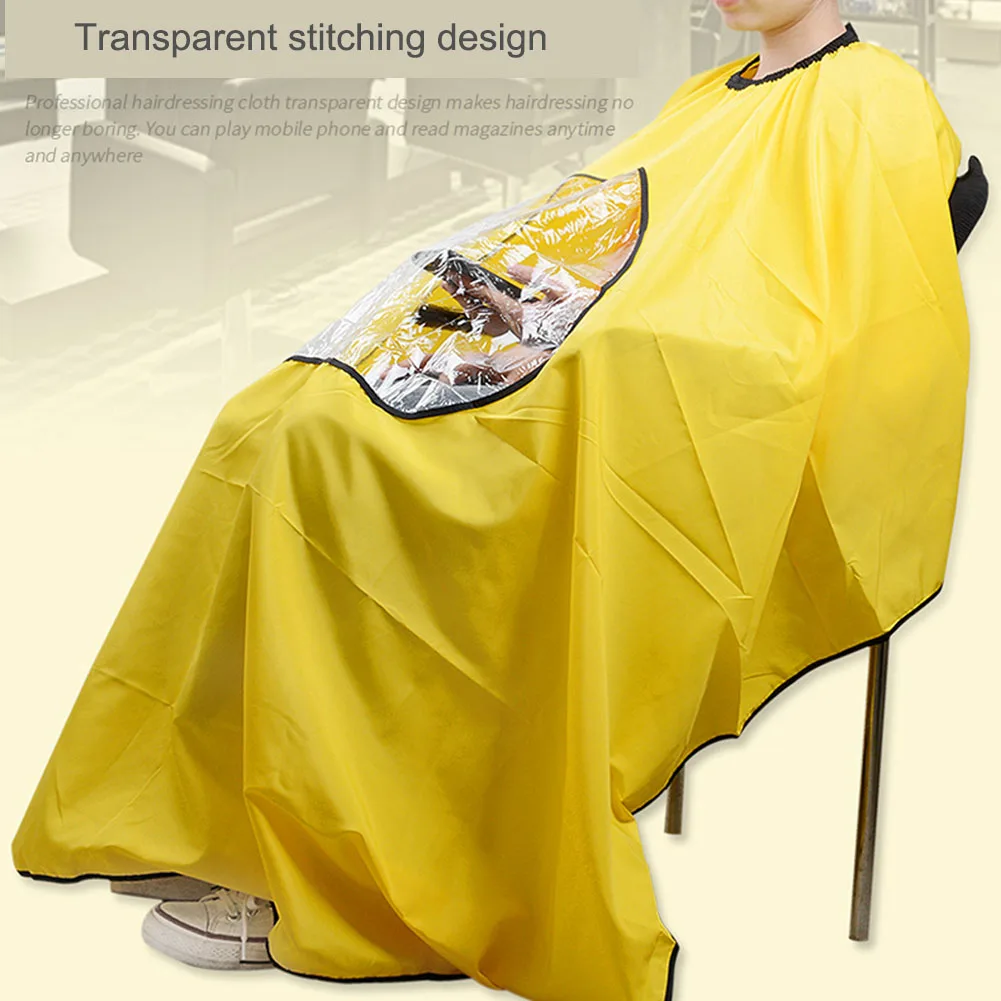 

6 colors Professional Salon Barber Hairdresser Cape Gown Transparent Cloth Waterproof View Window Hair Cut Hairdressing