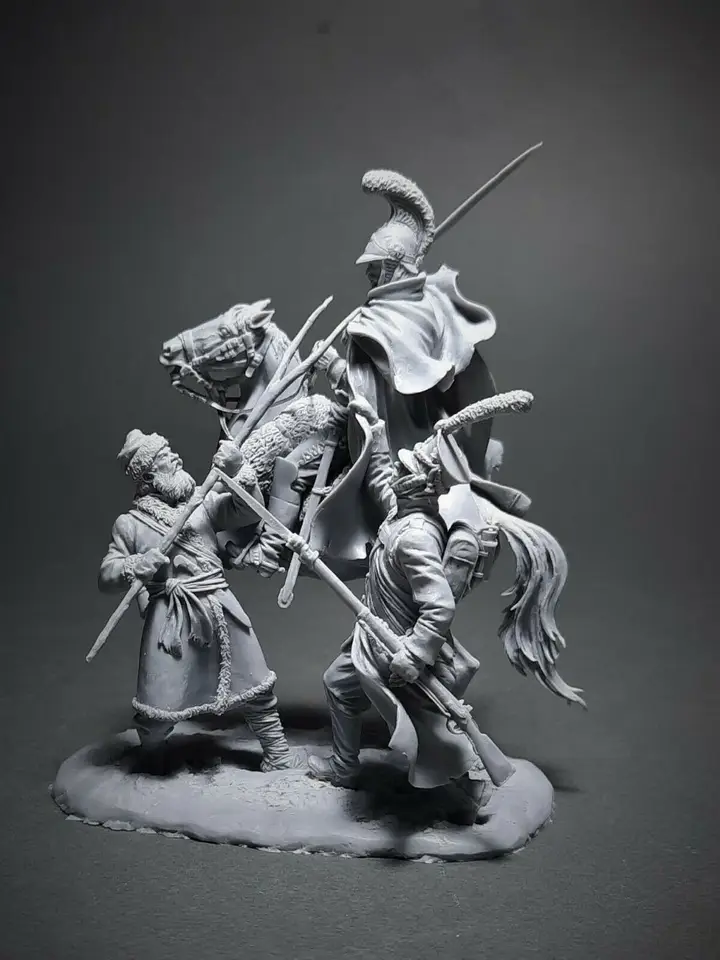 1/32 54 mm - Figurine miniature représentant un homme ancien assis avec base en résine non assemblée et non peinte