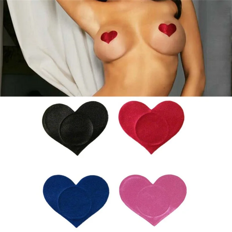 

5 Pair Breast Petals Heart Shape Adhesive Nipple Covers Breasts Petals and Sticker Emptied Chest Breast Petals 4 Colors