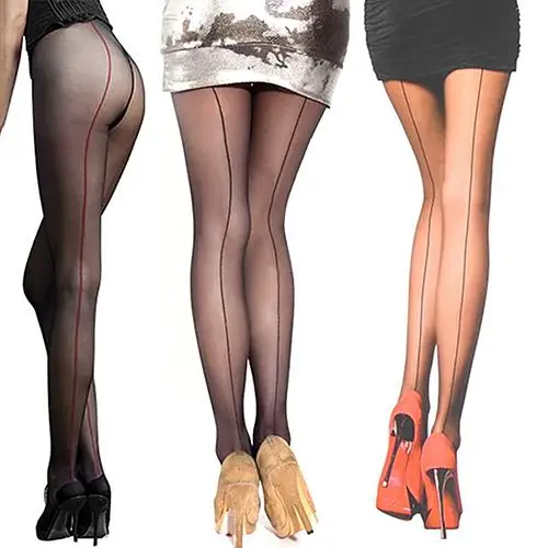 Sexy Tights Women Women\'s Ultra Sheer Transparent Line Back Seam Tights Stockings anti-hook footless Stretchy Tights Pantyhose