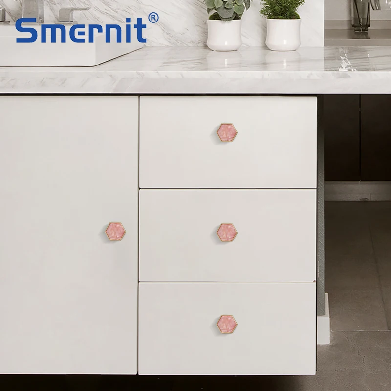 Hexagon Furniture Handles for Cabinets and Drawers Door Knobs Kitchen Cupboard Wardrobe Pulls Stylish Decorate