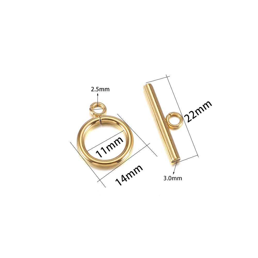 3-6 Sets Gold Farbe Edelstahl Verschluss Armband Toggle Verschluss Schnalle Stecker Für Schmuck Machen OT Haken Diy zubehör – Detail 4