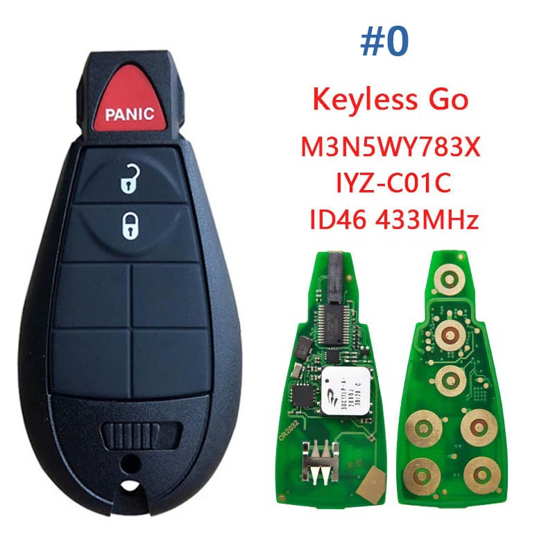 

CN015100 Aftermarket 2011-2019 Chrysler Dodge Caravan Smart Key With Keyless Go Fobik 5026591AK IYZ-C01C 433Mhz PCF7945 10 Model