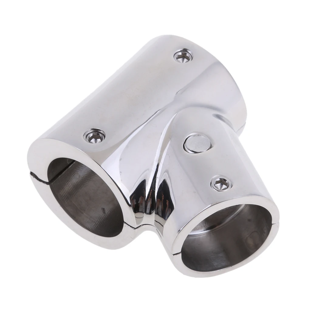 316 Stainless Steel Boat Marine Handrail 60 Degree T/Tee Fitting Rail Connector Split for 1 inch 25mm Tube