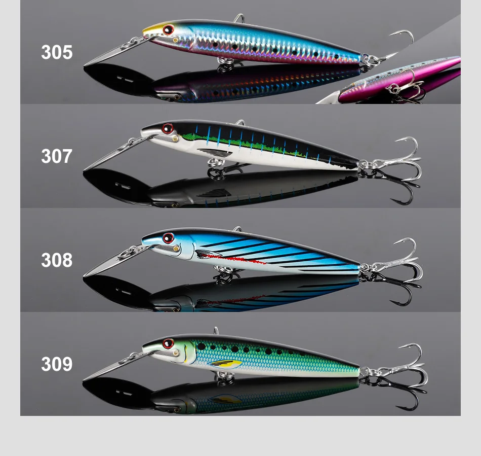 NOEBY-Künstlicher harter Köder zum Meeresangeln, Trolling-Köder, Metalllippe, Tieftauchen, Elritze, 130 mm, 33 g, 180 mm, 60 g, 225 mm76 g – Detail 12