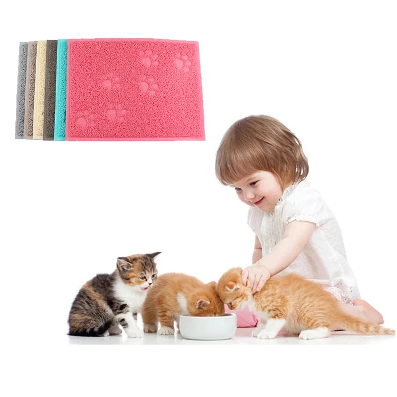 PVC Pet Feeding Mat, Litter Pad, Cute Paw Pad, Bed Dish Cushion, Bowl, Food Placement, Placemat Tray, Toilet, Waterproof