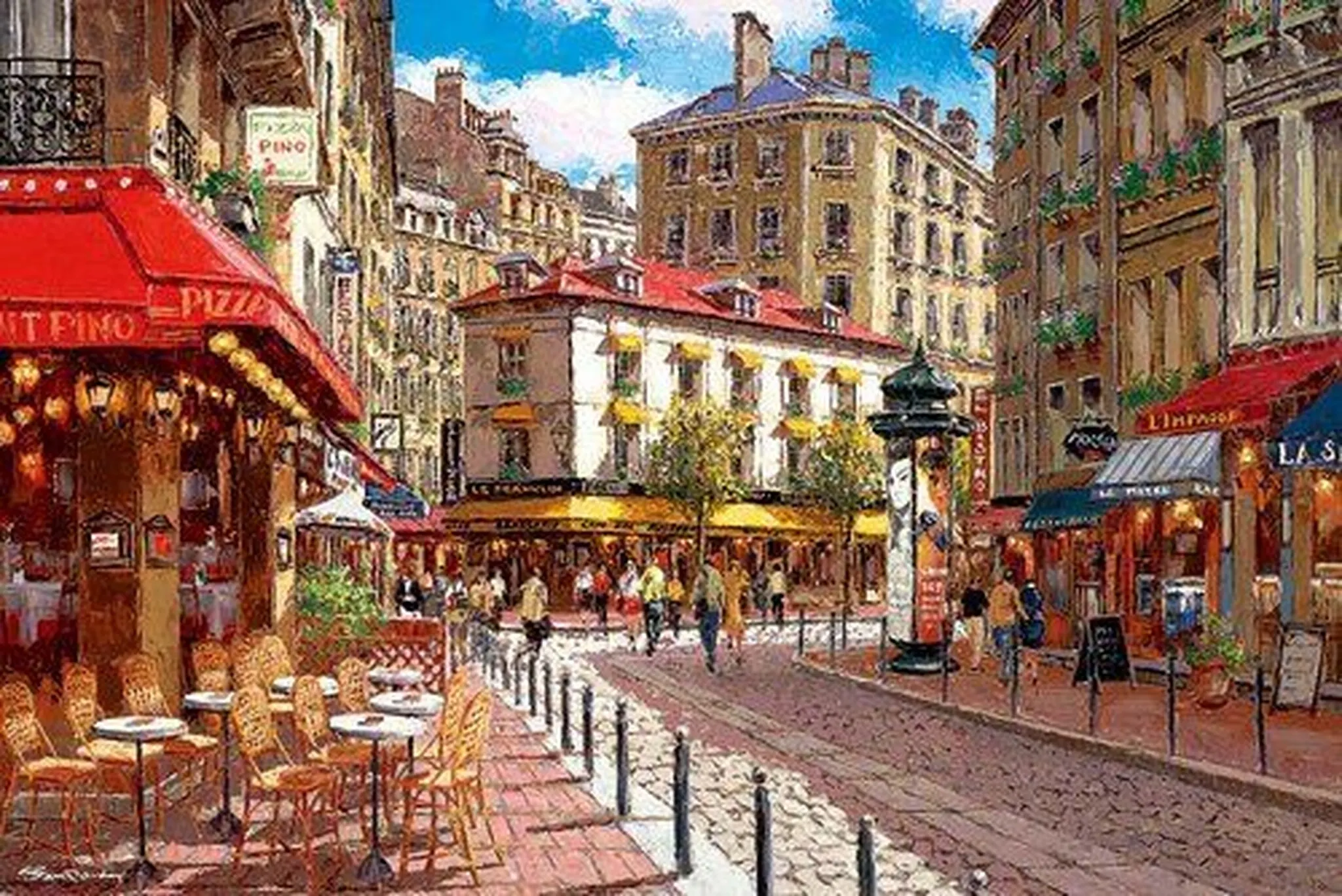 JMINE Div 5D Cafe House Paris City Street Full Diamond Painting cross stitch kits art Scenic 3D paint by diamonds