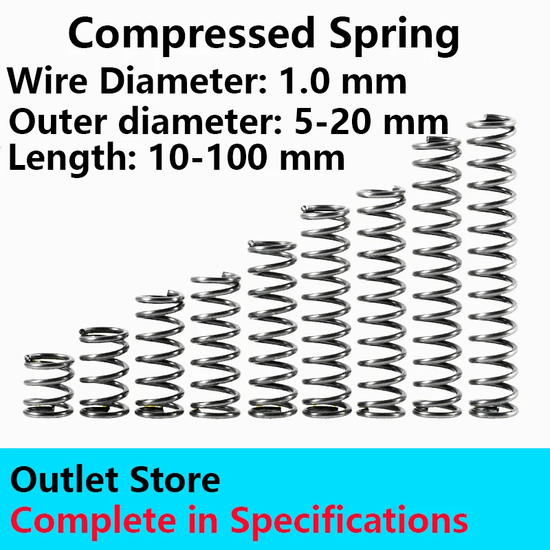Compressed Spring Quality Assurance Durable Rotor Pressure Spring Line Diameter 1.0mm, External Diameter 5-20mm
