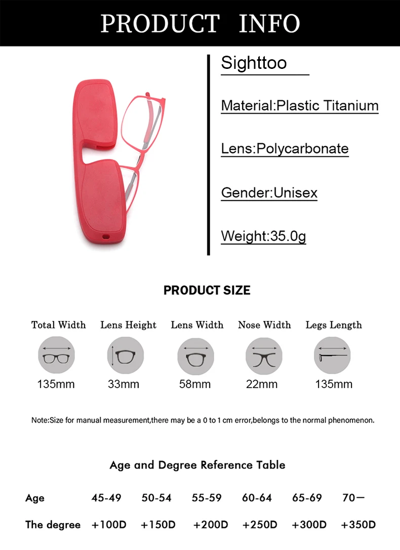 Sighttoo Ultradünne Lesebrille, tragbare Brille, TR90 für Männer mit Schlüsselanhänger-Etui, Metallrahmen, Presbyopie-Brille für Frauen – Detail 2