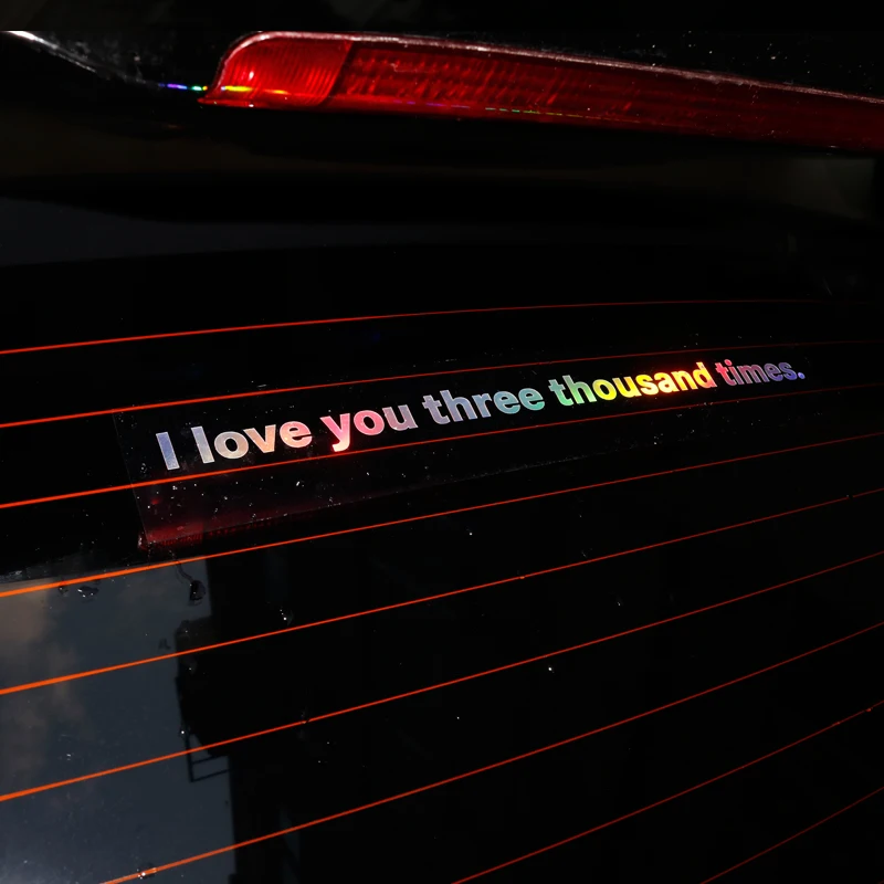 

I Love You Three Thousand Times Letter Car Sticker Funny Vinyl Reflective Auto Decal Decoration Car Body Window Trunk Accessorie