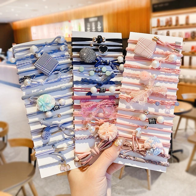 Raindo Fashion Women Girls Colors Flower Soft Scrunchies Elastic Hair Band Lady Lovely Solid Rubber Band Kobiece akcesoria do włosów