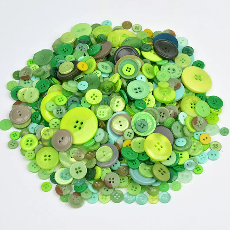 30g ins Hot Mix Flatback Dyed Round Buttons Resin kids Sewing Painting DIY Handmade Scrapbooking Home Decoration Handicrafts