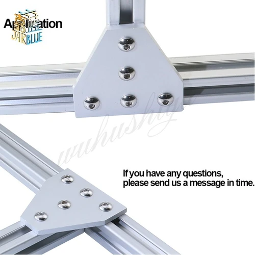 Imagen 2 del producto 2 unids/lote 5 agujeros negro/plata placa de junta soporte de ángulo de esquina tira de unión para 2020 3030 4040 perfil de aluminio