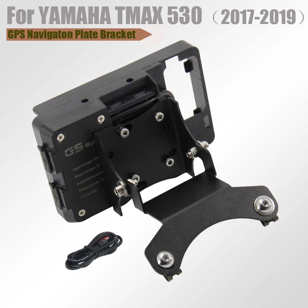 

For YAMAHA TMAX 530 Motorcycle Windscreen Navigation Bracket USB charger mobile phone mounting Holder 2018 TMAX 530 2017-2019