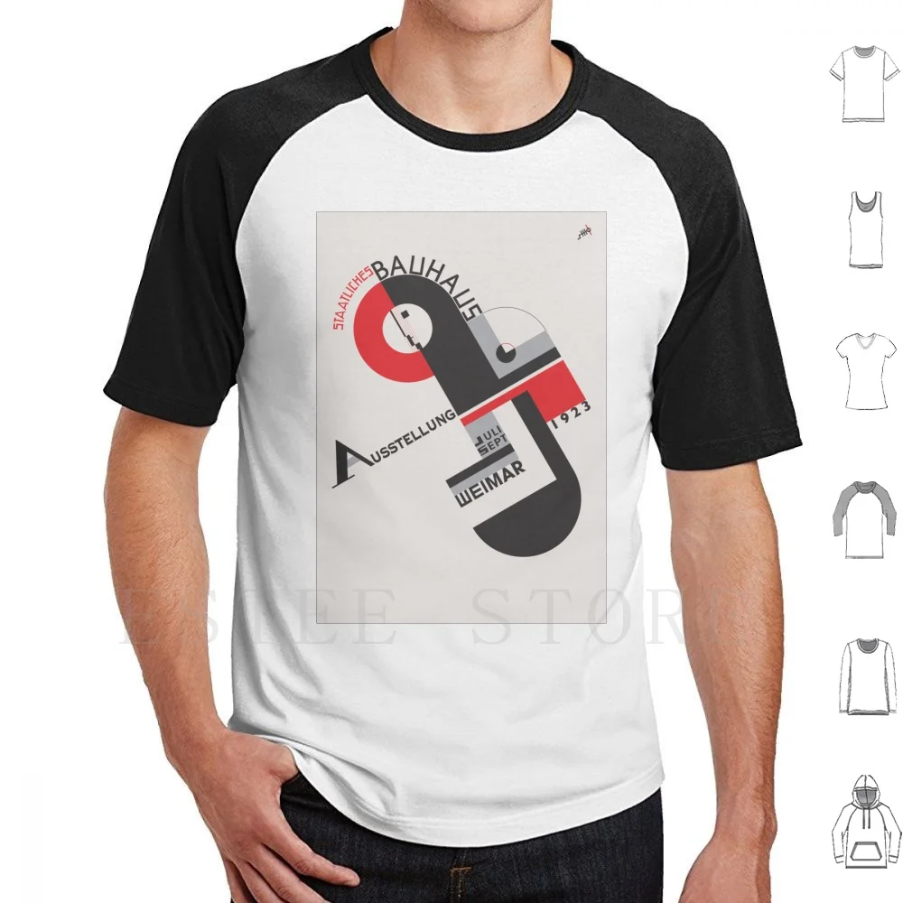 Camiseta de algodón con estampado Weimar Biyau Alemania Walter Gropius Ludwig Mies Van Der Rohe Breuer Joost Schmidt Herbert Bayer
