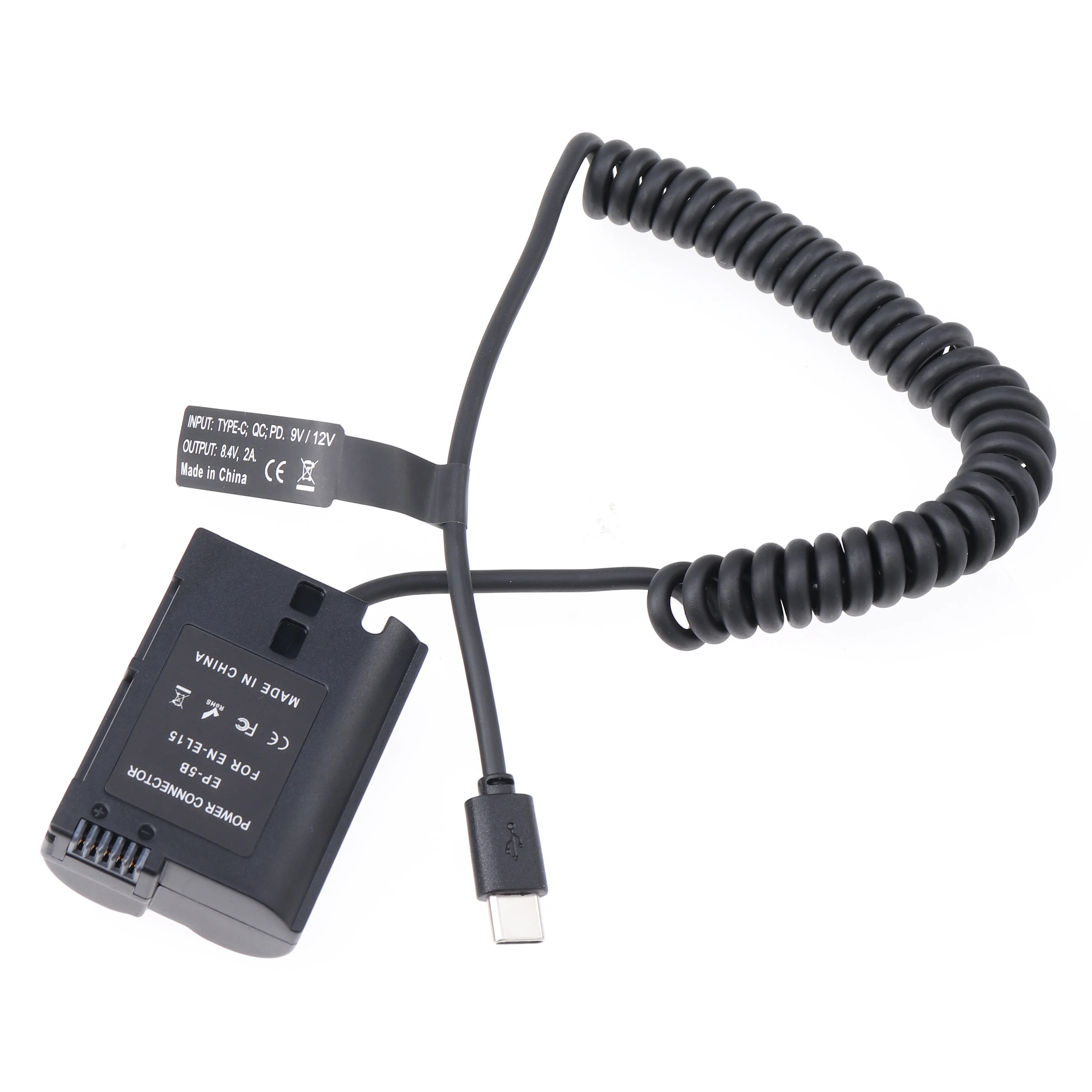 FOTGA فك EN-EL15 الدمية مهايئ بطارية + نوع C كابل لنيكون D500 D600 D610 D750 D780 D800 D810 D850 Z5 Z6 Z6II Z7 Z7II V