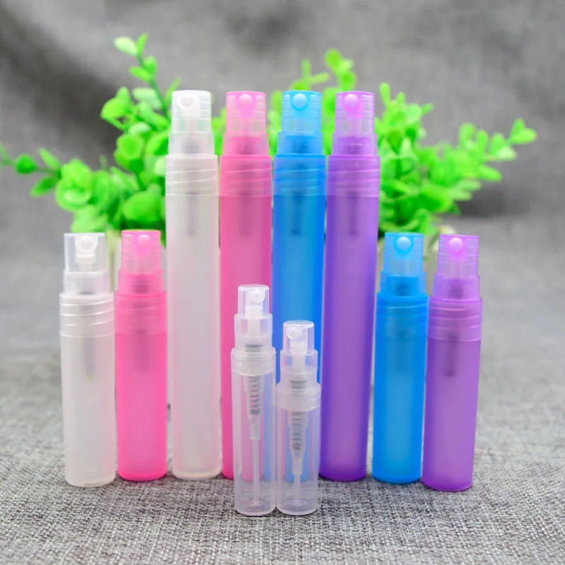 100pcs 3ml/5ml/10ml Empty Portable Atomiser Spray Bottles Perfume Pen Vials Makeup Cosmetic Plastic PP Travel Sample Containers