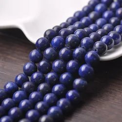 4mm 6mm 8mm 10mm 12mm 14mm Round Natural Lapis Lazuli Stone Loose Beads Lot For Jewelry Making DIY Crafts Findings