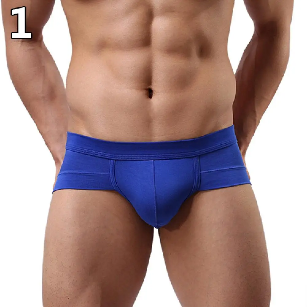 Men\\\'s Sexy Bulge Pouch Underwear Briefs Soft Elastic Modal Low Rise Underpants Men Underpants