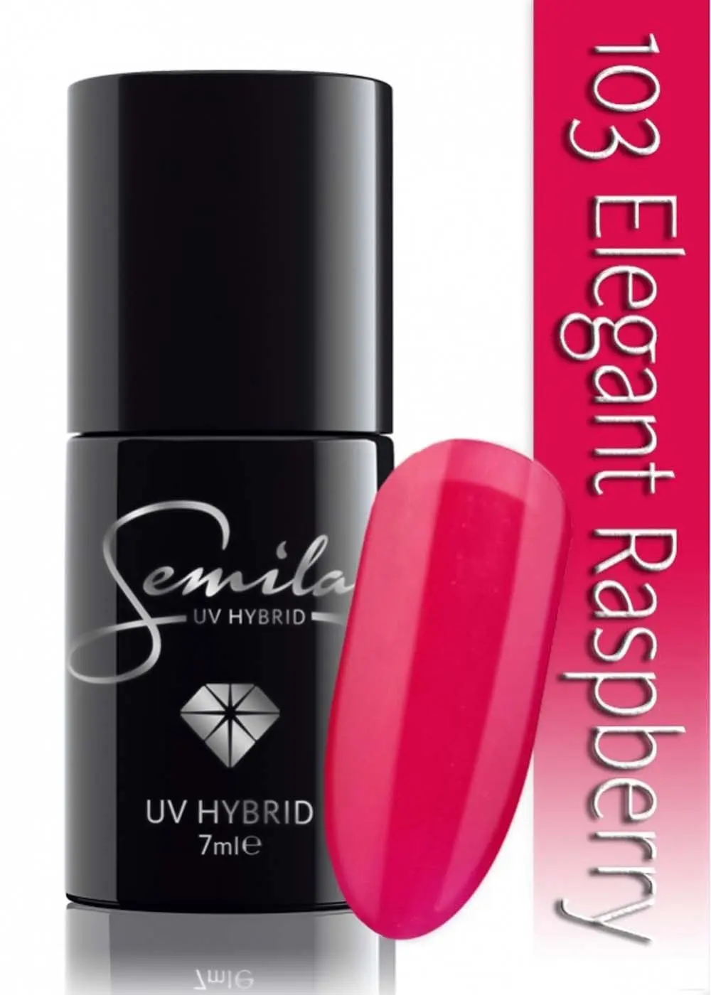 Semilac Elegant Raspberry 103 semi-permanent cover, UV hybrid nail polish texture Gel