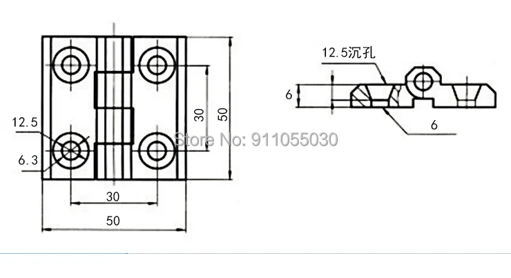 X-JINJIU-CL218 Industrial Equipment  CL236-2A Container Hinge CL226-1-2-3 Zinc Alloy 50MM*50MM