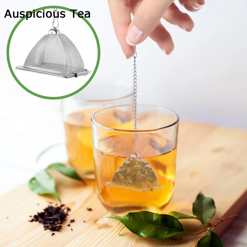 1PC Creative Pyramid Stainless Steel Tea Infuser Strainer Leaf Spice Herbal Teapot Reusable Mesh Filter Home Kitchen Accessories