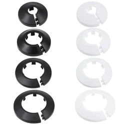 Uxcell 8 Pcs Pipe Collar 13/17/21/25/33/35/41.5/44/50mm PP Radiator Escutcheon Water Pipe Cover Decoration White/Black