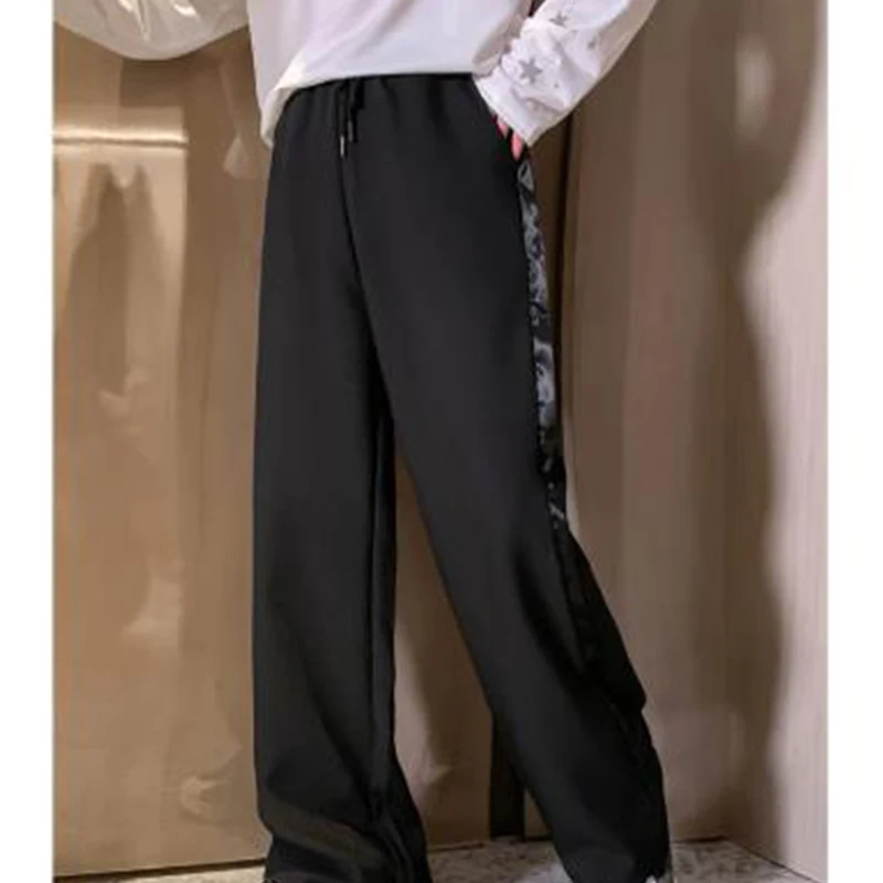 Men Vintage Straight Casual Pant Male  Fashion Hip Hop Loose Wide Leg Harem Trouser Joggers Sweatpants