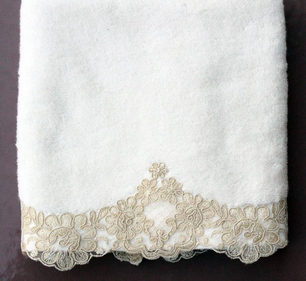 Land of dowry french Laced servella towel 5090 cm 100 cotton towel, dowry set