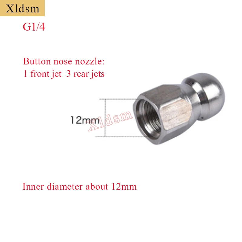 Washer nozzle 1/4inch Stainless Steel Pressure Washer Drain Sewer Cleaning Pipe Jetter Spray Quick Plug Drain Hose Nozzle Tools