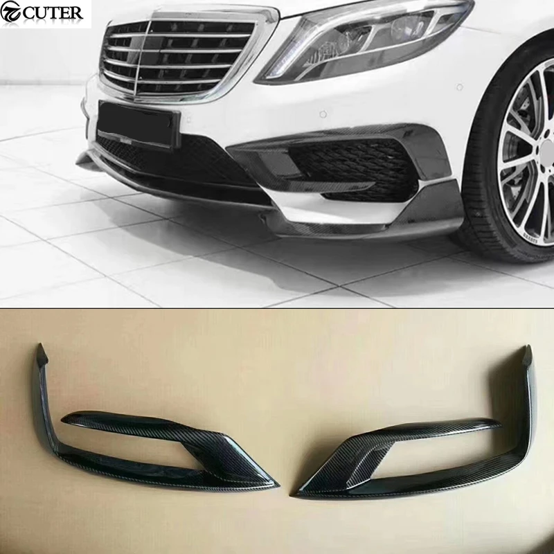 

W222 S63 S65 S500 Carbon Fiber Front Bumper Side Fender Air Vents Moulding Trims for Benz W222 S600 S320 S63 Amg Bumper 14-18