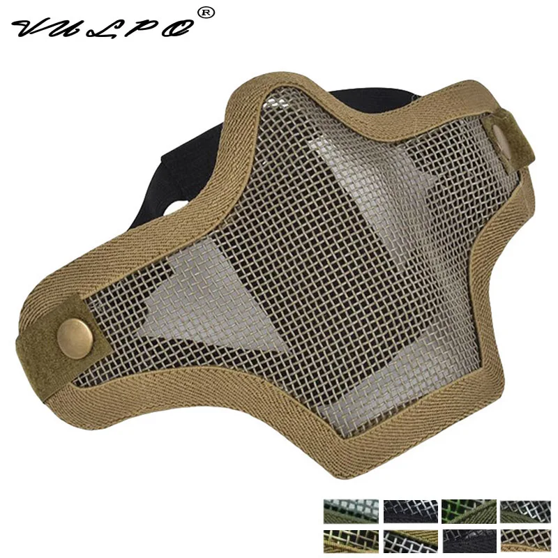 VULPO Tactical Hunting Mask Metal Steel Wire Half Face Mesh Airsoft Mask