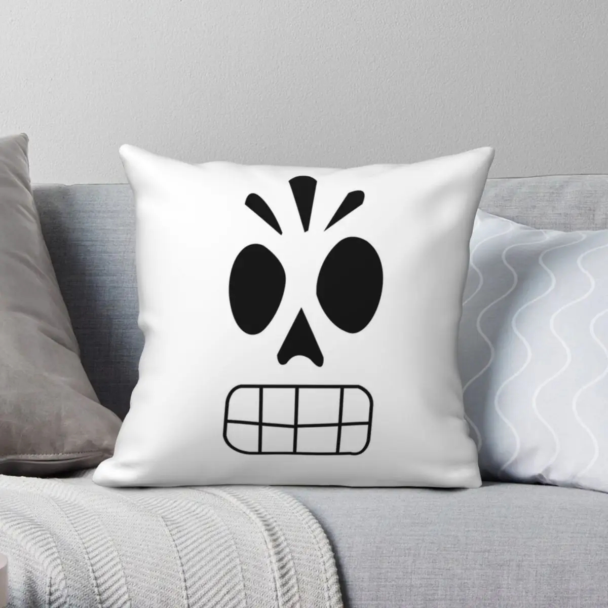 

Manny Calavera Pillowcase Polyester Linen Velvet Zip Decor Throw Pillow Case Sofa Cushion Cover