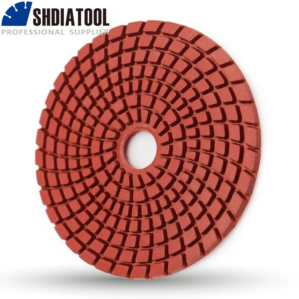 SHDIATOOL 4นิ้ว5Pcs #400 Professional เพชรแผ่นขัดแบบยืดหยุ่นบดแผ่นดิสก์สำหรับหินแกรนิตหินอ่อนเซรามิค