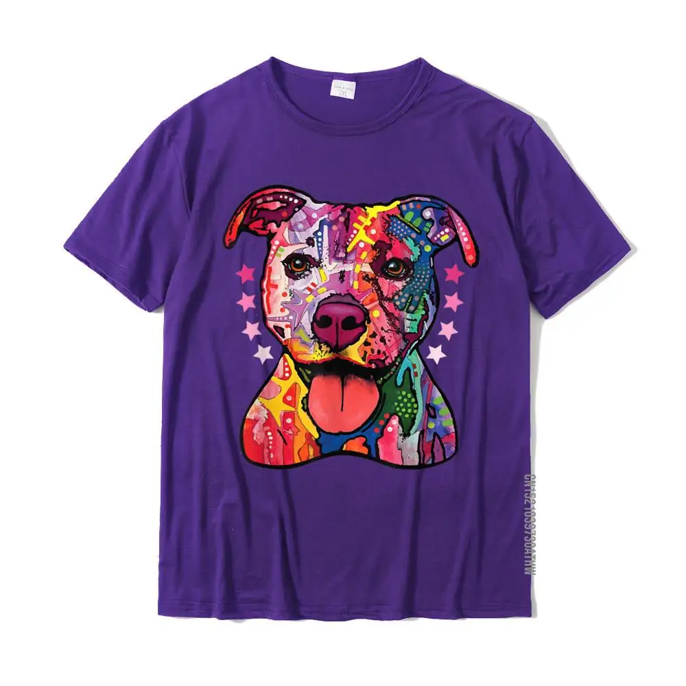 Pitbull Tshirt Rainbow Pitbull Shirt Gifts For Dog Lovers Oversized Group T Shirts Cotton Men Tops & Tees Simple Style