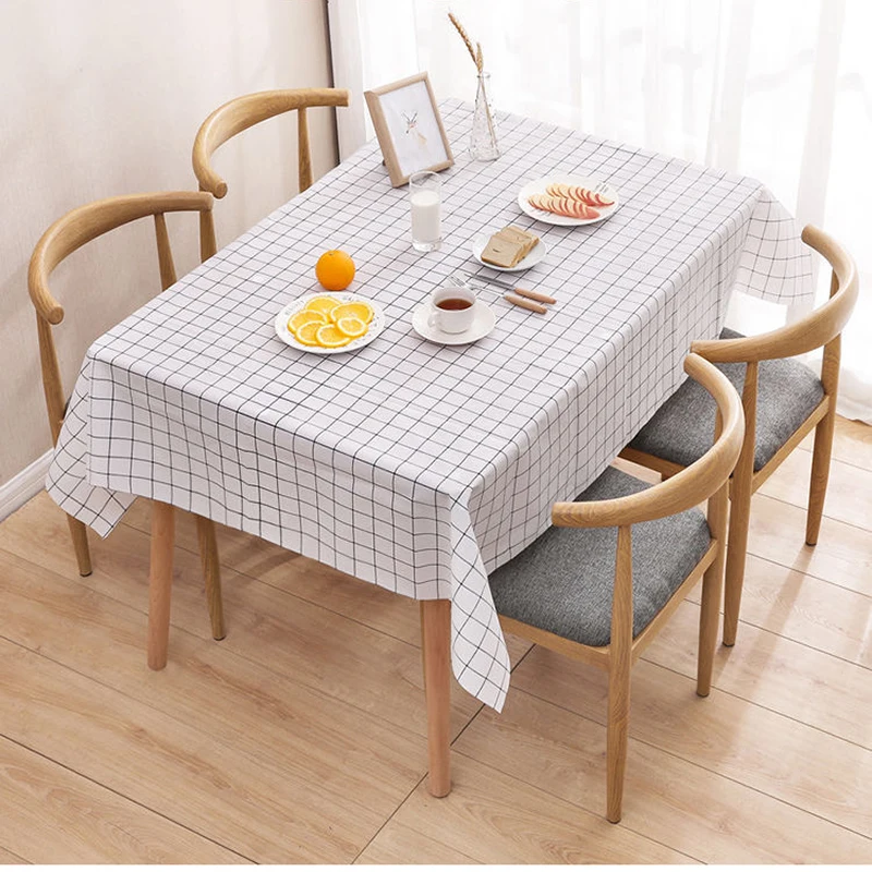 Plastic PEVA rectangular thin Tablecloth Lattice printed Waterproof Oilproof  kitchen dining Table colth Cover Mat Oilcloth wash