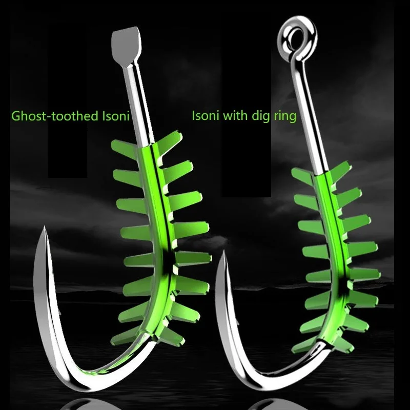 Fishing Hook 20pc/lot High Carbon Steel Hook With Dig Ring Bionic Invisible Aquatic grass Isonian Barbed Hook Fishing Tackle