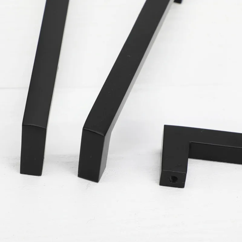 Black Cabinet Handles Kitchen Door Handles Drawer Knobs Aluminum Alloy Wardrobe Door Handles Brushed Modern Style Hardware