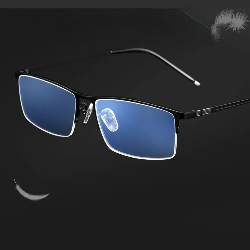 Reven Jate EJ8606 Spectacles Optical Fashion Titanium Eyeglasses Frame For Men Eyewear Half-rim Glasses with 2 Optional Colors