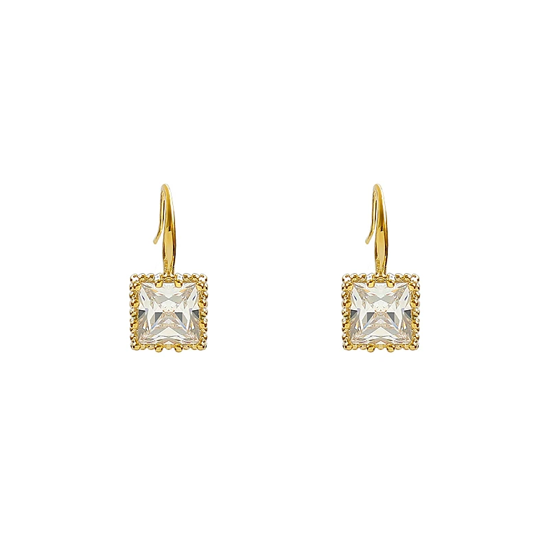 2025 New Fashion Women\'s Geometric Crystal Square Mini Earrings South Korea Sexy Trend Women\'s Jewelry Classic Small Earrings