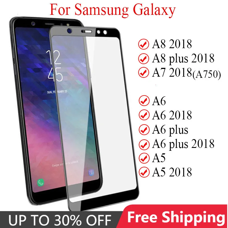 Scratch Proof Ultra Thin Protective Glass For Samsung Galaxy A7 A8 A6 A5 Plus Screen Protector Glass for Galaxy J8 J7 J6 J4 Plus