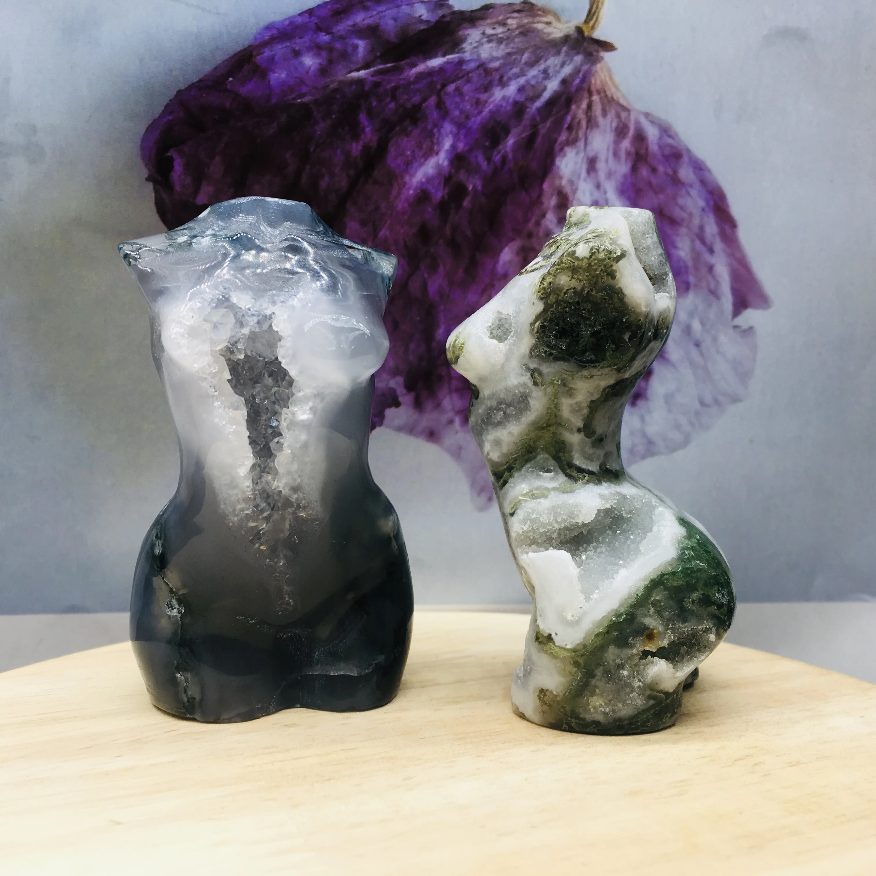 

Женская модель из натурального водного агата, терапевтическая статуя с кристаллами, резьба, украшение для комнаты, Подарочная декоративная статуя