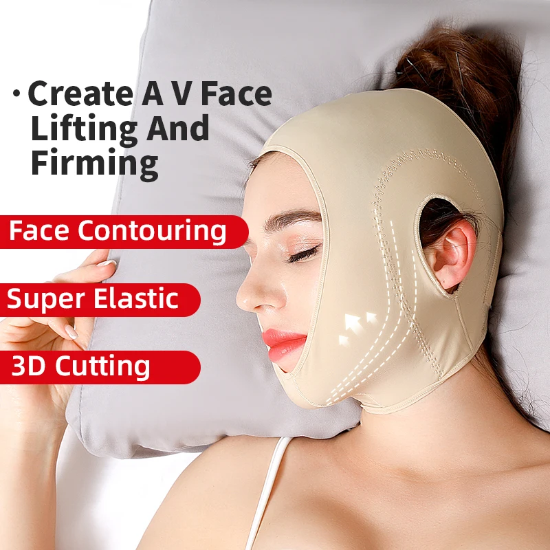 Face V Shaper Facial Slimming Bandage Lift Up Belt Reduce Double Chin Cheek Anti Wrinkle Elastic Face Thining Strap