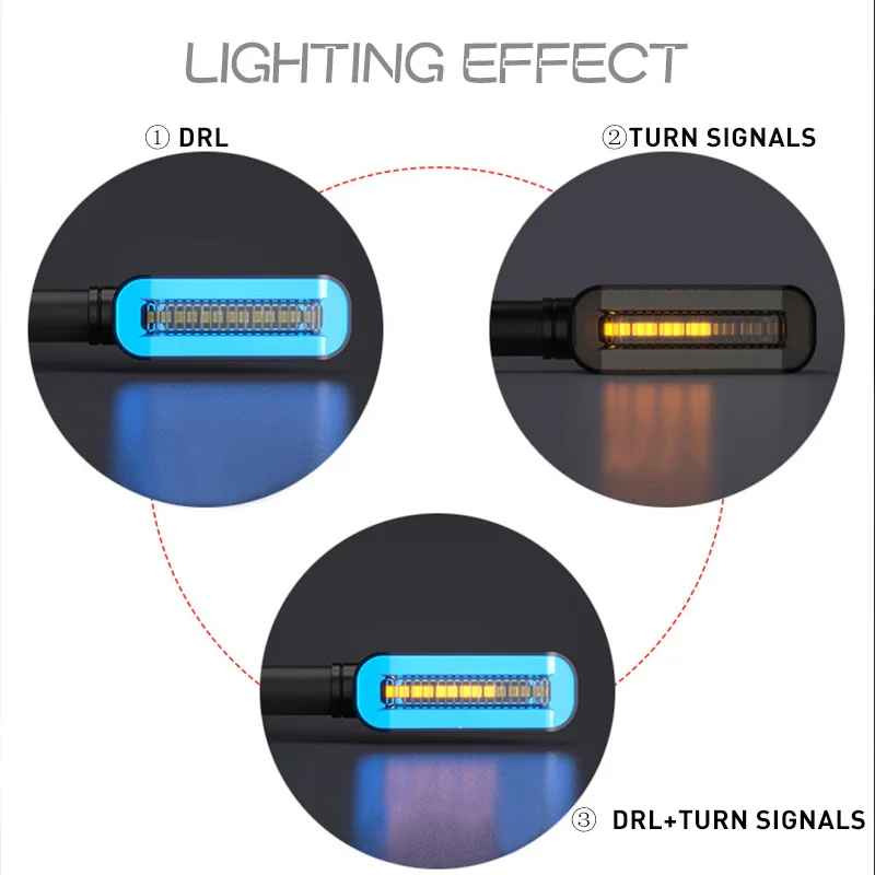 Karcle-Intermitentes para motocicleta, señal de parada DRL, intermitente de agua corriente 2 en 1, lámpara trasera intermitente Universal M10, luz