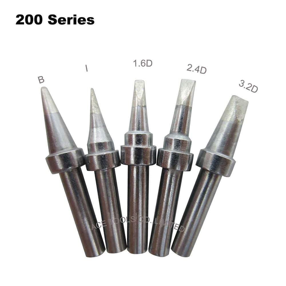 

5 PCS 200 Series Replacement Soldering Tips Fit QUICK 203 203H 204 204H 203D 376(I) 376D(I) 3100 3101 3102 3112 3202 20H-90 Bit