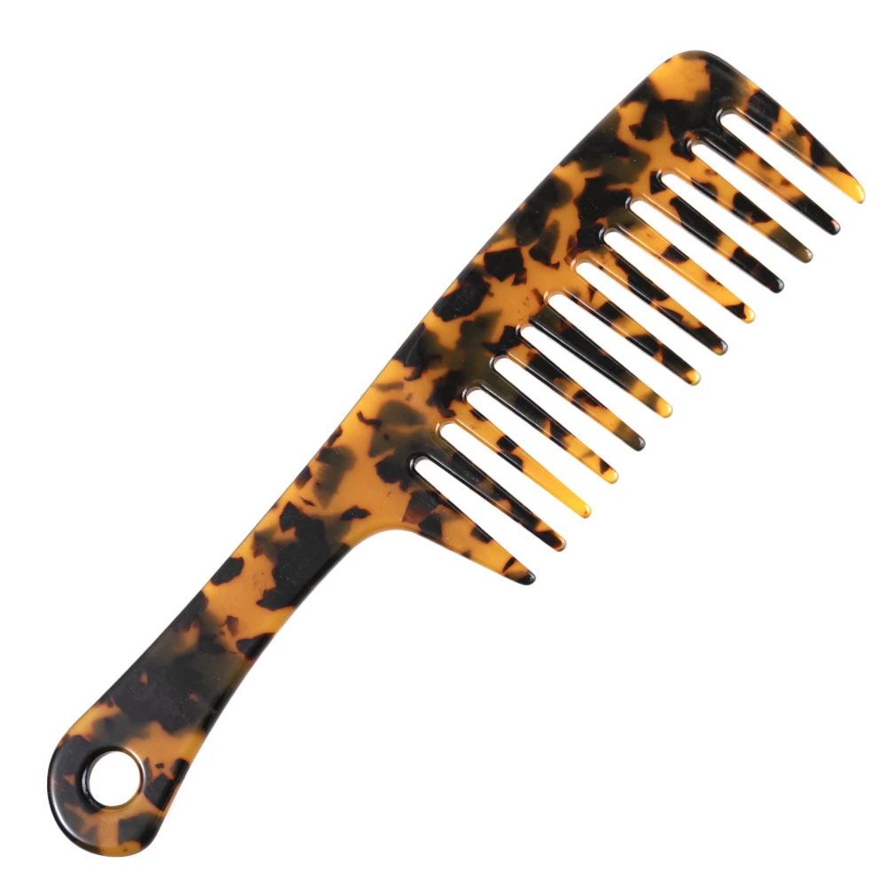 Moderm Acetate combs Tortoiseshell Wide tooth Hair brush Women\'s comb Hairdressing Comb Reduce Hair Loss Hair Care Tool brown