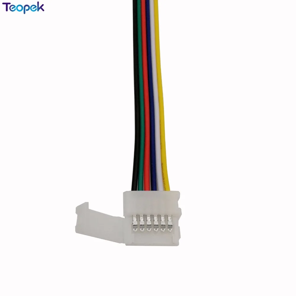 10pcs 6 pin 12mm Width RGB CCT LED Connector Solderless 1 Clip Or 2 Clip Easy Connector Adapter For 6pin RGB+CCT LED Strip