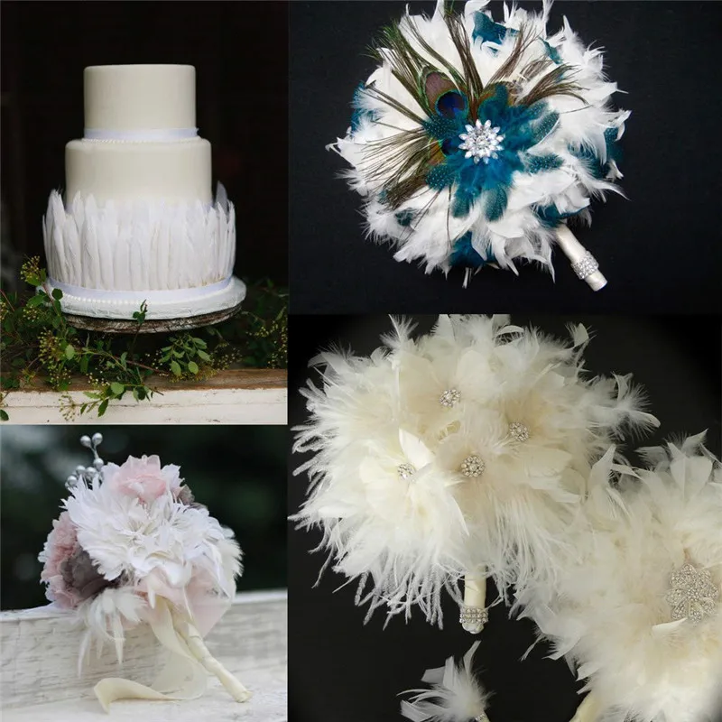 100 قطعة/الوحدة دفعة مختلطة الأبيض أوزة/تركيا بطة الريش للحرف اليدوية غطاء الرأس ديكور مجوهرات الزفاف بلوم الغريبة اكسسوارات