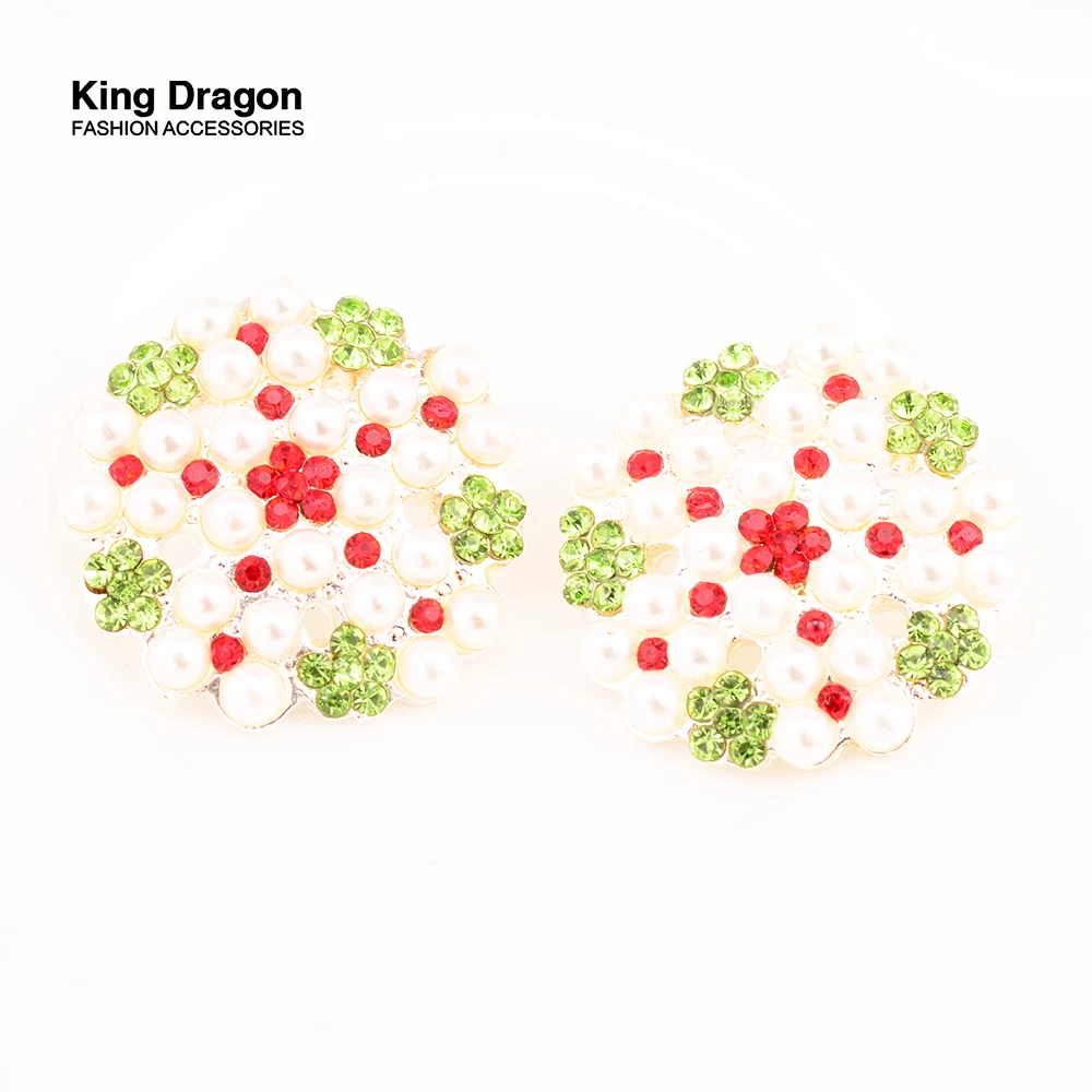 

5 шт., серебряные пуговицы со стразами и жемчугом, 24 мм, хвостовик сзади, аксессуары для одежды, Новое поступление KD399