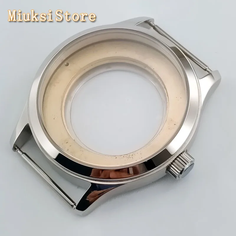 

42mm silver stainless steel watch case sapphire crystal fit ETA 2836,Miyota 8205 8215 821A Mingzhu DG2813 3084 Movement